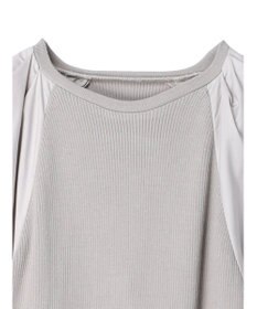 Green Parks armonia．袖布帛ニットプルオーバー