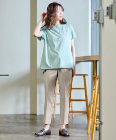 J.PRESS LADIES 【洗える・撥水・防汚】コットンFITTYシャーク テーパード パンツ
