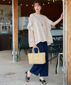 Tiaclasse 【新色追加】ギャザー切り替えフレアプルオーバー