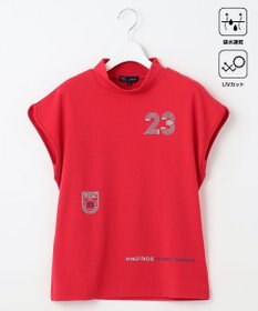 23区GOLF 【WOMEN】新色追加！【吸水速乾/UVカット】フレンチスリーブロゴモックネック