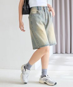 WEGO 【SMサイズ展開】ヴィンテージウォッシュデニムハーフパンツ