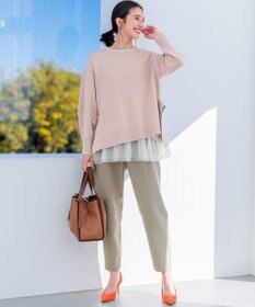 組曲 【洗える・ストレッチ】プランタンカラークロップド パンツ