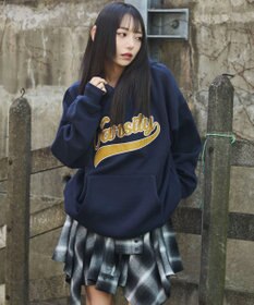 WEGO 裏起毛グラフィックビッグプルパーカー