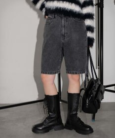 WEGO ヴィンテージウォッシュデニムハーフパンツ