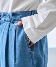 WEGO 【ウエストゴム】スーパーバギーデニムスラックス