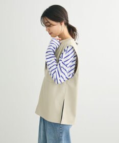 Green Parks フェイクレザーＶネックベスト