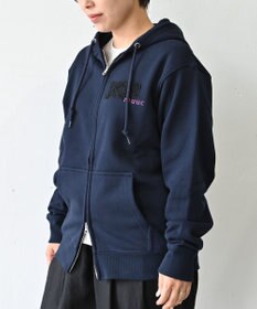 muuc 〈コットン100% 12.7オンス生地＆裏面パイル〉花刺繍のWジップパーカー