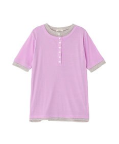 earth music&ecology シアーレイヤード風5分袖プルオーバー
