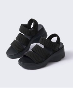 steppi 【洗える】プラットフォームサンダル ブラック