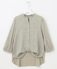 自由区 L 【カタログ掲載・セットアップ対応・洗える】サテンアムンゼンバンドカラー ブラウス