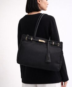 style code 【高密度ナイロン×レザー】ナイロンロングハンドルトートバッグ　軽量　大容量