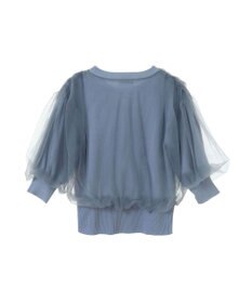 earth music&ecology チュールドッキング半袖ニットプルオーバー