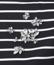 23区 L 【R(アール)】ビジュ― ストライプ ジャージー