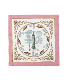 MOONBAT PAUL&JOE ACCESSOIRES(ポール & ジョー) シルクスカーフ 空 オーステルリッツ記念柱 ネコと毛糸 気球 65cm×65cm 手洗いOK