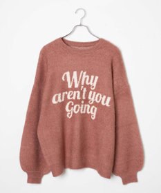 WEGO フラッフィーロゴジャガードニットプルオーバー