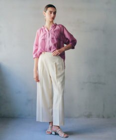 YECCA VECCA バルーンスリーブシアーシャツ