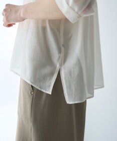 YECCA VECCA バルーンスリーブシアーシャツ