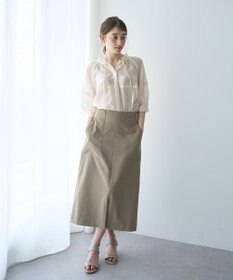 YECCA VECCA バルーンスリーブシアーシャツ