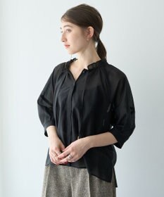 YECCA VECCA バルーンスリーブシアーシャツ