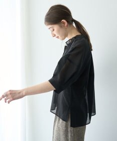 YECCA VECCA バルーンスリーブシアーシャツ