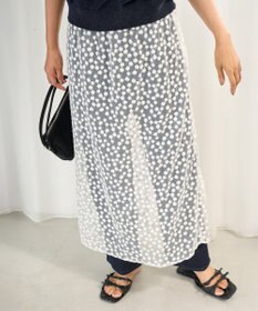 UNFILO L エンブロイダリー レーススカート