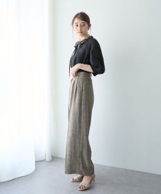 YECCA VECCA バルーンスリーブシアーシャツ