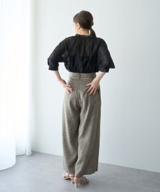 YECCA VECCA バルーンスリーブシアーシャツ