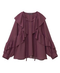 YECCA VECCA シアーラッフルブラウス