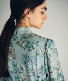 GRACE CONTINENTAL フラワー刺繍ボウタイワンピース