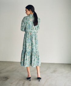 GRACE CONTINENTAL フラワー刺繍ボウタイワンピース