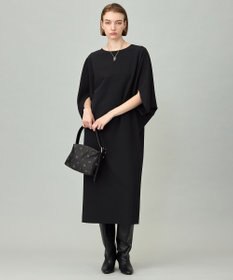 ICB 【洗える】 ウールライクストレッチ ドルマンスリーブワンピース