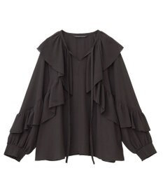 YECCA VECCA シアーラッフルブラウス
