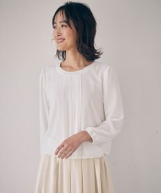 ANY SIS 【洗える】フロントプリーツシフォン ブラウス