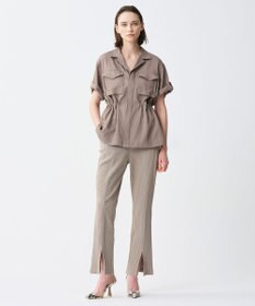 uncrave プリーツリブ スリットパンツ