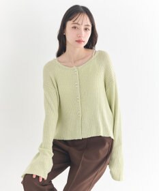 earth music&ecology 【予約】リブクロップドカーディガン