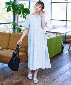 Tiaclasse 【洗える】サイドタックスキッパーシャツワンピース