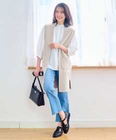 ANY L 【洗濯機可能】スタイルアップ ニットジレ