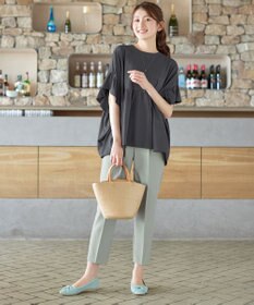 Tiaclasse 【新色追加】ギャザー切り替えフレアプルオーバー