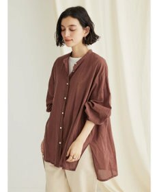 CRAFT STANDARD BOUTIQUE シアーボイルピグメント染めバンドカラーシャツ