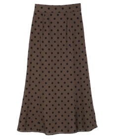 YECCA VECCA レーヨンリネンドットマーメイドスカート