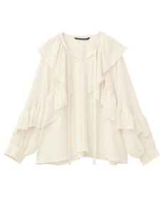 YECCA VECCA シアーラッフルブラウス