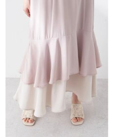 earth music&ecology バイカラーラッフルヘムスカート