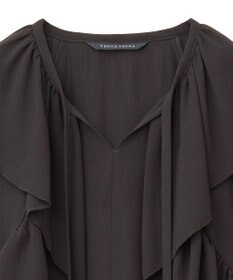 YECCA VECCA シアーラッフルブラウス
