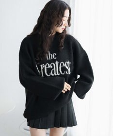 WEGO フラッフィーロゴジャガードニットプルオーバー