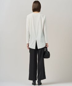 ICB L 【マシンウォッシャブル可】ライトトリコット バックスリット入り長袖プルオーバー