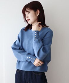 Green Parks もちやわ袖釦ドルマンニットプルオーバー