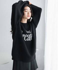 WEGO フラッフィーロゴジャガードニットプルオーバー