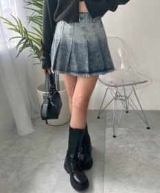 WEGO ヴィンテージウォッシュプリーツスカパン