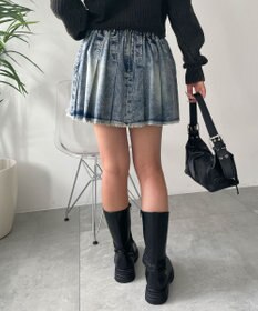 WEGO ヴィンテージウォッシュプリーツスカパン