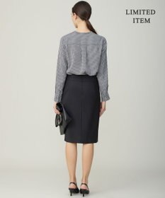 ICB L 【新色追加・WEB限定】BackSatinAmunzen キーネックブラウス